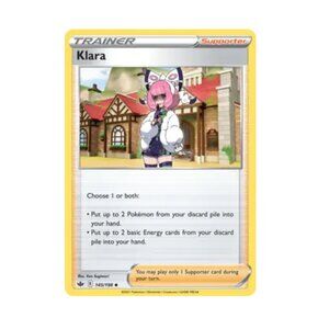 Klara Trainer Supporter Card - Chilling Reign 145/198 - Near Mint